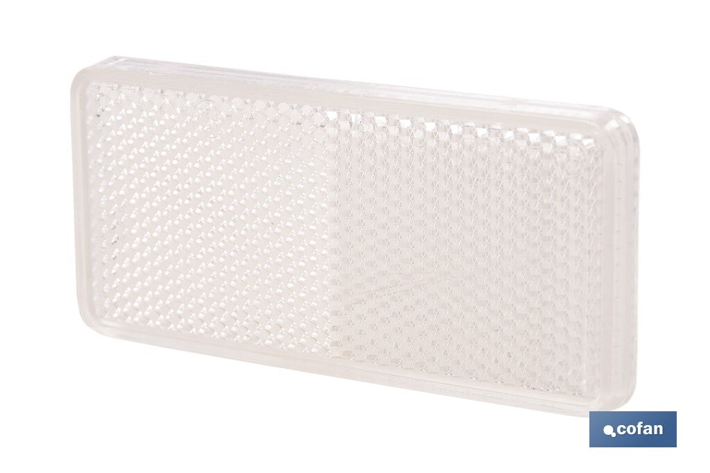 CATADIÓPTRICO RECTANGULAR BLANCO 94 X 44 MM CON ADHESIVO