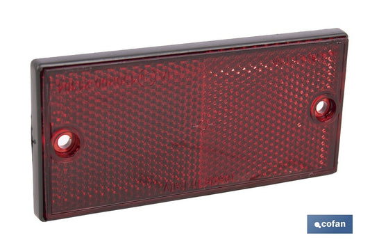CATADIÓPTRICO RECTANGULAR ROJO 106 X 50 MM CON AGUJERO SIN TORNILLO
