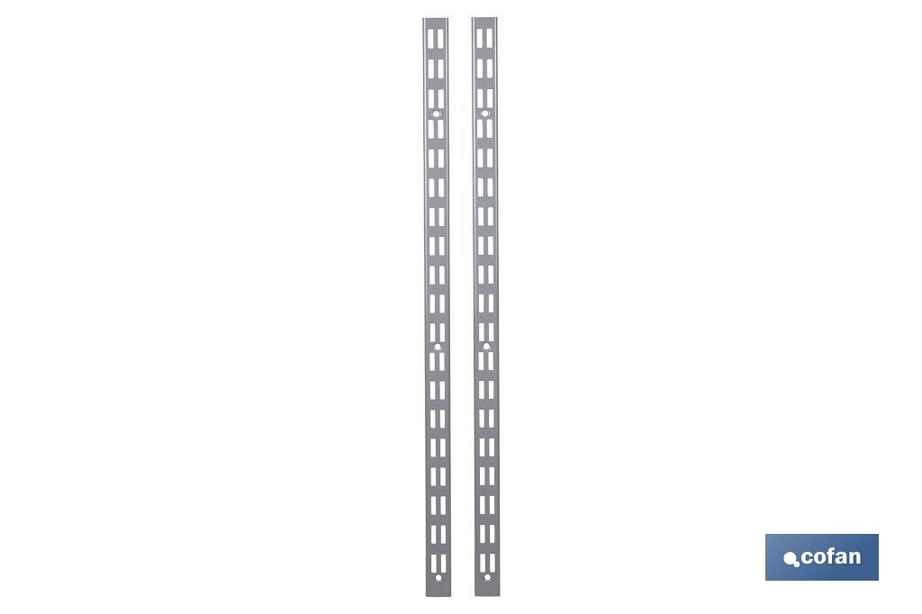 PACK 2 CREMALLERAS PARED PARA ESTANTERÍAS 1608X30X25 MM