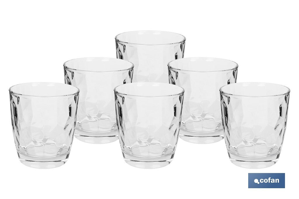 PACK 6 VASOS DE AGUA VIDRIO 30.5 CL MODELO JADE