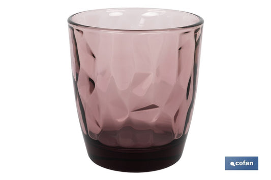 PACK 6 VASOS DE AGUA VIDRIO 30,5 CL COLOR PURPURA MODELO JADE