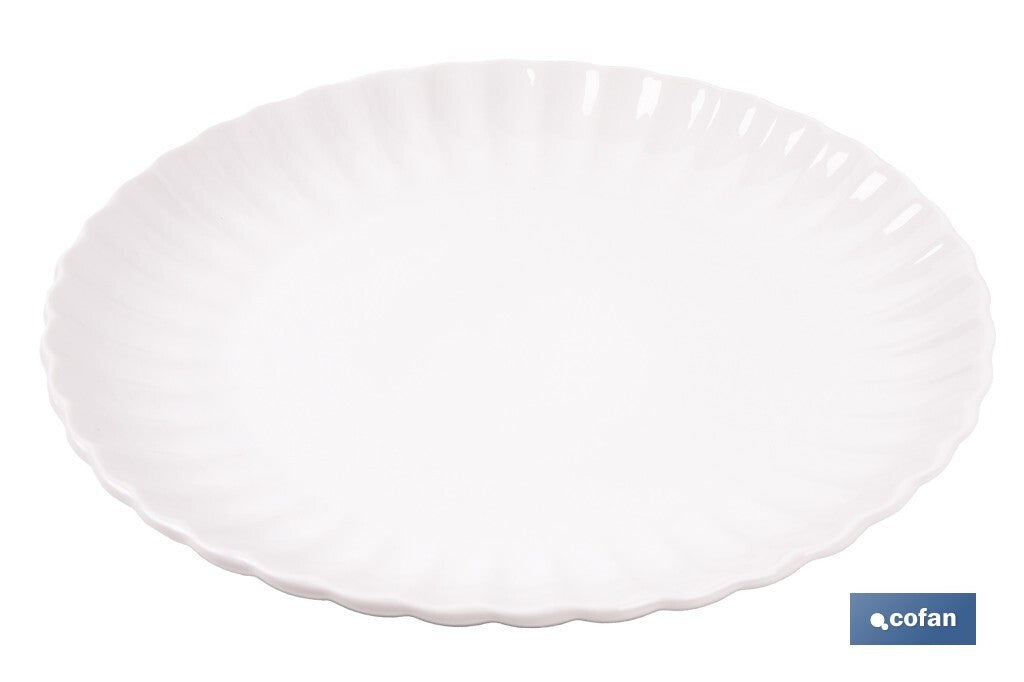VAJILLA DE PORCELANA EN RELIEVE COLOR BLANCO ESMALTADO 16 PIEZAS