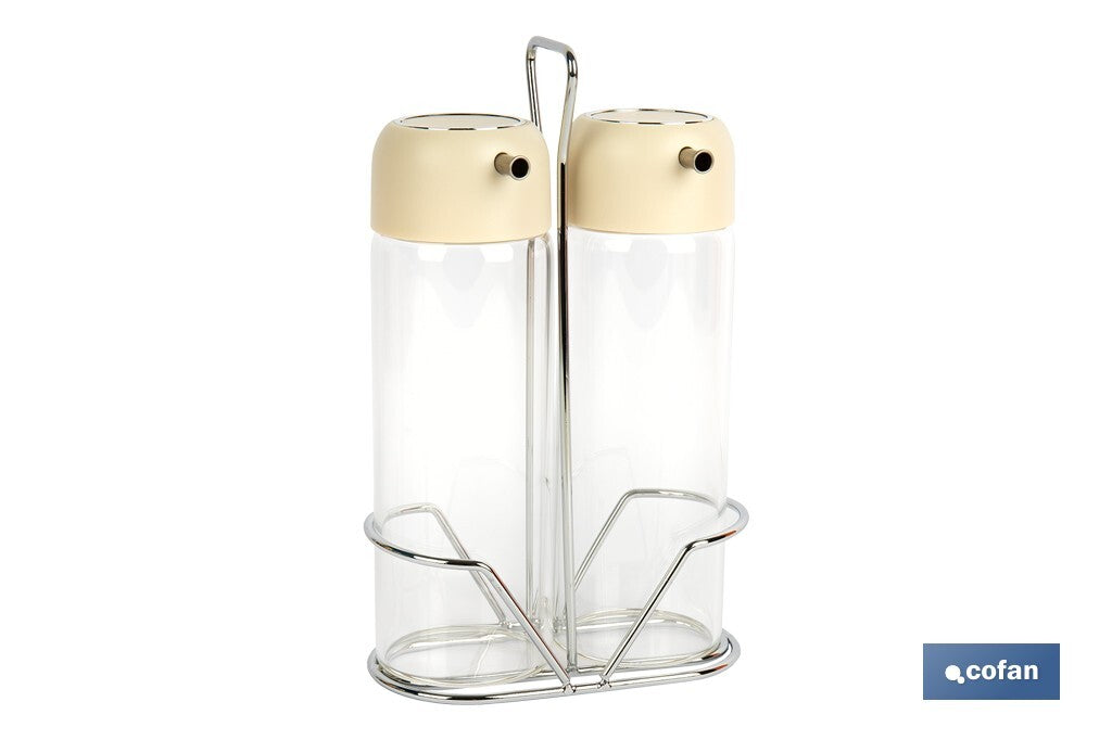 SET DE ACEITERA Y VINAGRERA  GAMA LAUREL COLOR BEIGE