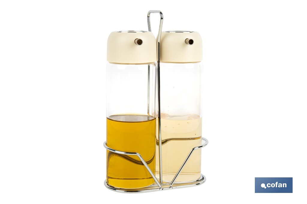 SET DE ACEITERA Y VINAGRERA  GAMA LAUREL COLOR BEIGE