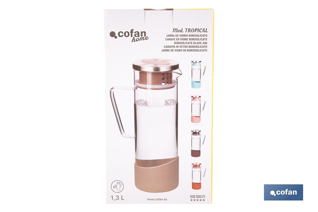 JARRA BOROSILICATO  ROJO 1300 ml