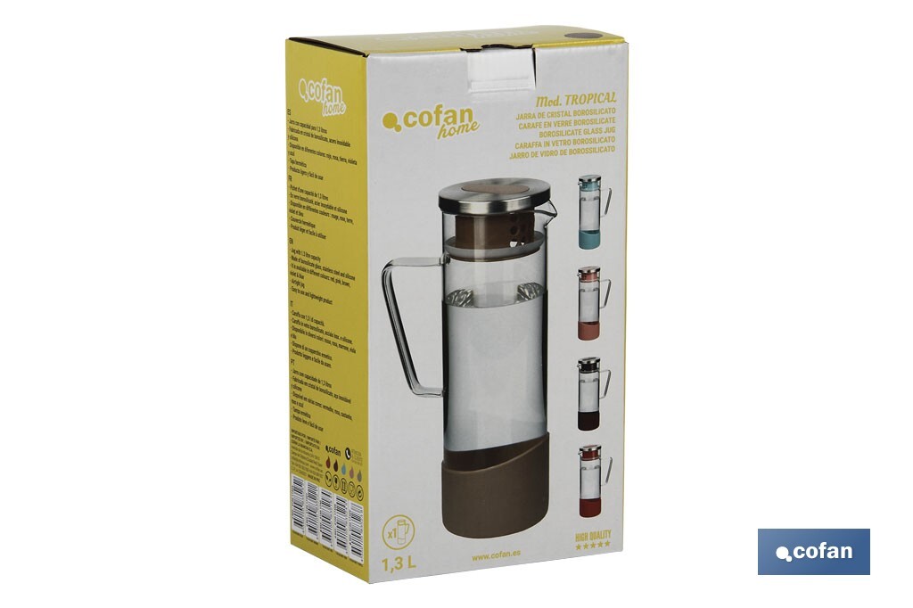 JARRA BOROSILICATO  VIOLETA 1300 ml
