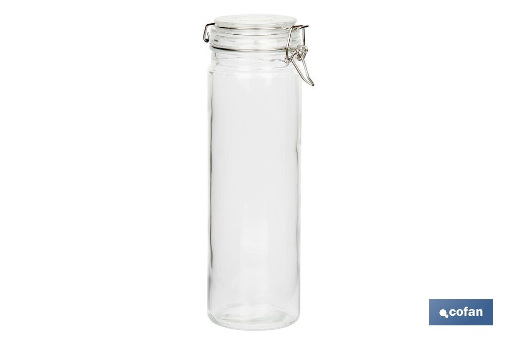 SET 4  FRASCOS CRISTAL+ CLIP ACERO 2100ML,1500ML,1150ML,750ML
