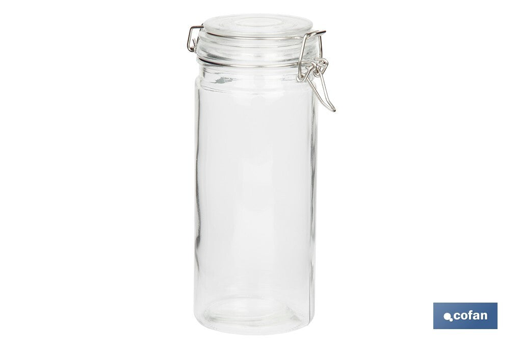 SET 4  FRASCOS CRISTAL+ CLIP ACERO 2100ML,1500ML,1150ML,750ML