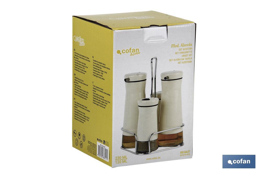 SET DE ACEITERA  BEIS 230.ml-120 ml