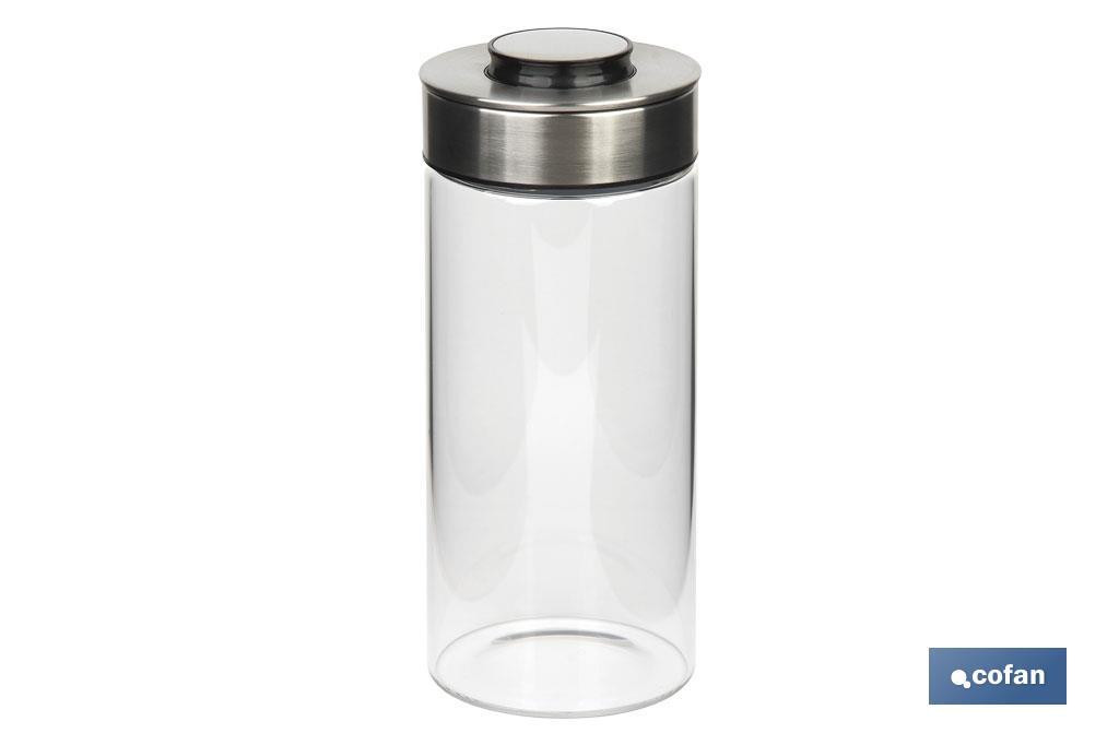FRASCO BOROSILICATO+ACERO MODELO CICER 1700 ML 29.5 X 10 CM