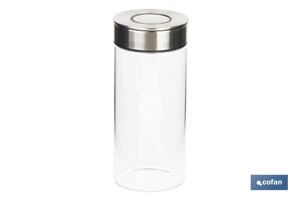 FRASCO BOROSILICATO+ACERO MODELO CICER 1300ML 22.5 X 10  CM
