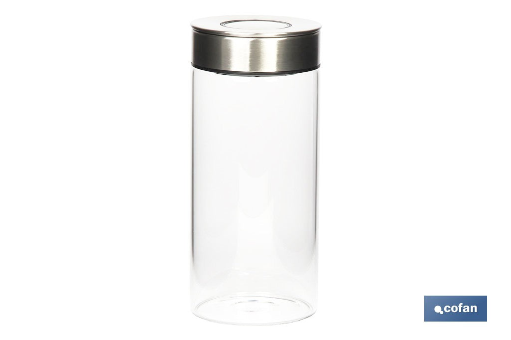 FRASCO BOROSILICATO+ACERO MODELO CICER 1300ML 22.5 X 10  CM