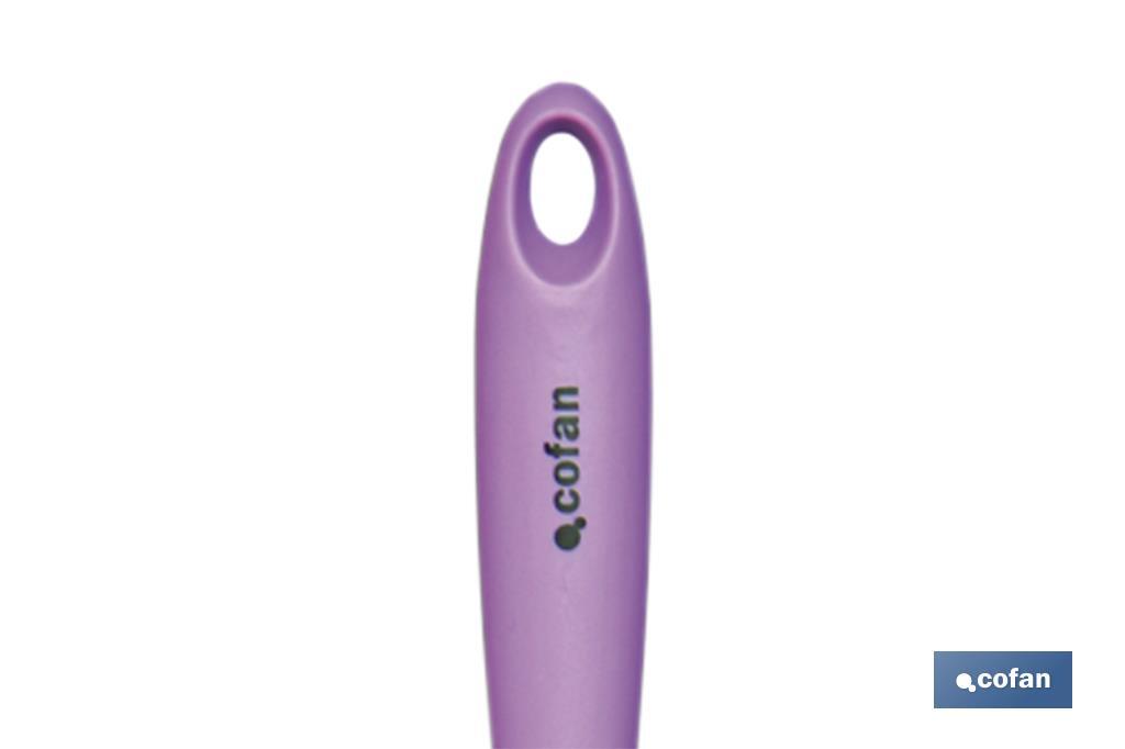 CUCHARA DE COCINA DE SILICONA MORADA MODELO VERGINI 27 X 5,7 CM