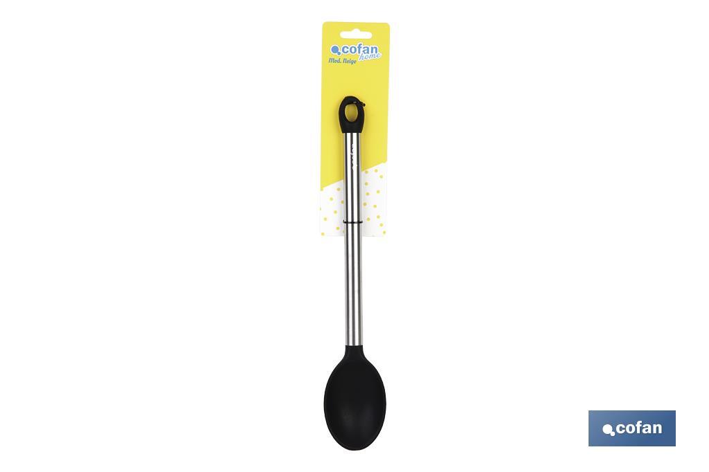 CUCHARA DE COCINA DE ACERO INOX. Y SILICONA MODELO NEIGE 34 CM
