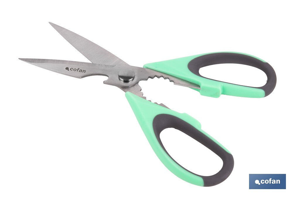 TIJERAS VERDES DE ACERO INOX. MODELO SENA 22 CM