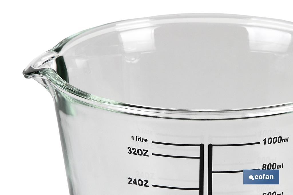 JARRA MEDIDORA DE VIDRIO BOROSILICATO 1 L MODELO BARITINA