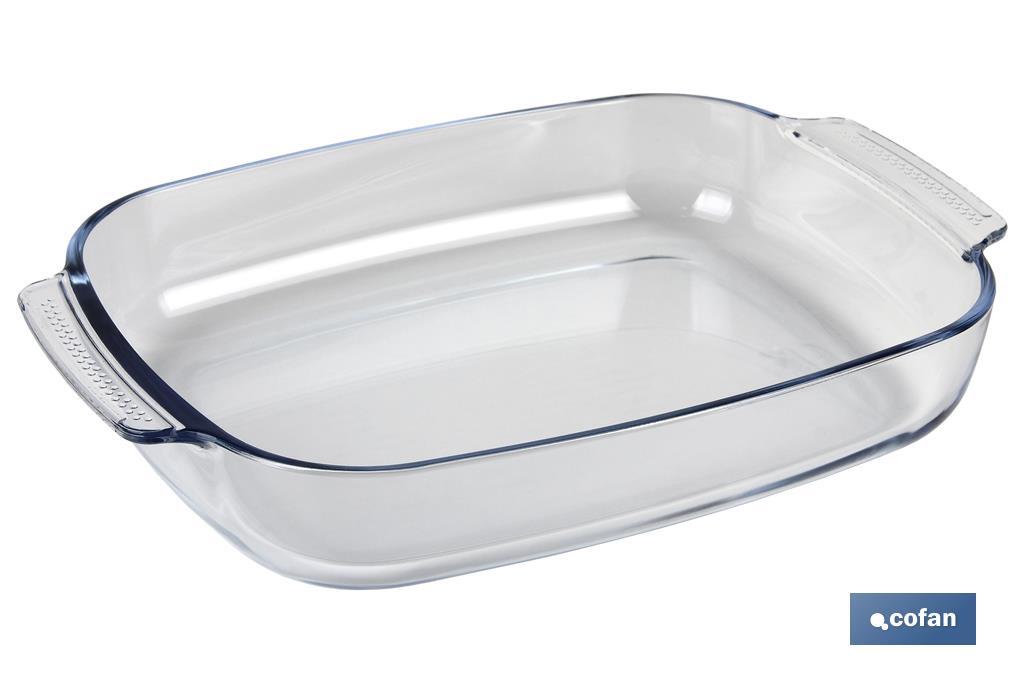 SET DE 2 FUENTES OVALADAS ANCHAS DE VIDRIO BOROSILICATO MODELO BARITINA 2700 ML - 3800 ML