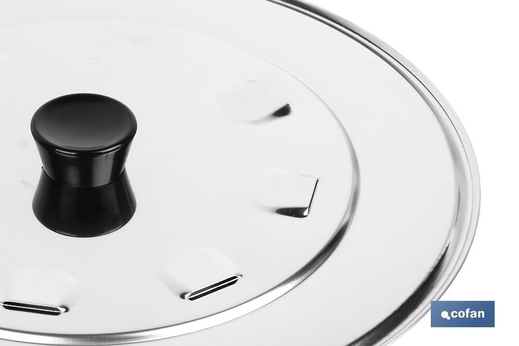 TAPA C/DESVAPO  ACERO INOX 24 cm venta unitaria