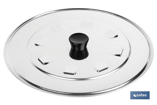 TAPA C/DESVAPO  ACERO INOX 32 cm