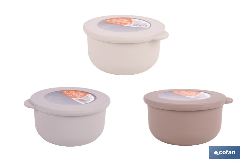 SET DE 3 RECIPIENTES REDONDOS CON TAPA 100 ML, 250 ML, 500 ML