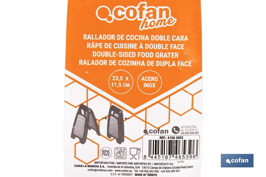 RALLADOR DE COCINA DOBLE LADO 23,5 X 11,5 CM