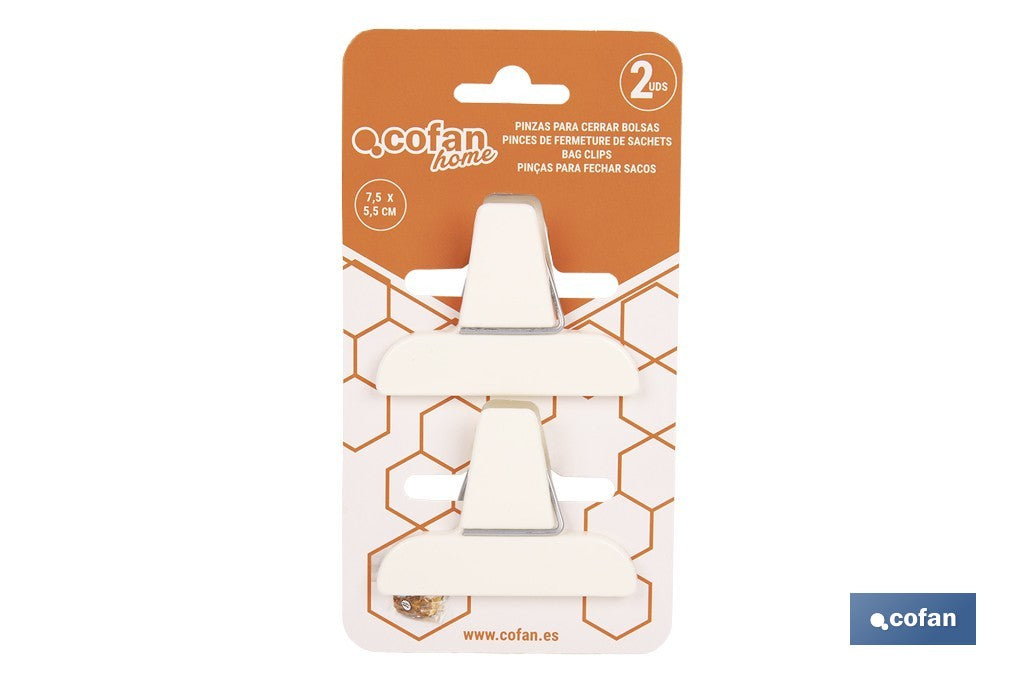PACK DE 2 PINZAS PARA CERRAR BOLSAS DE COMIDA 7,5 X 5,5 CM