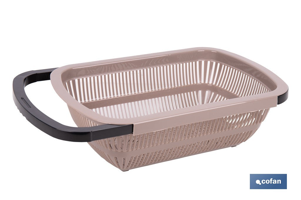 ESCURRIDOR RECTANGULAR EXTENSIBLE MARRÓN 50,5 X 24,5 X 11,5 CM