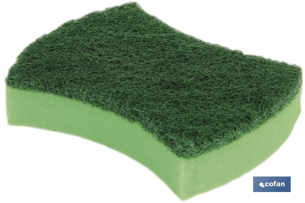 PACK DE 3  ESTROPAJOS VERDES CON ESPONJA  venta unitaria