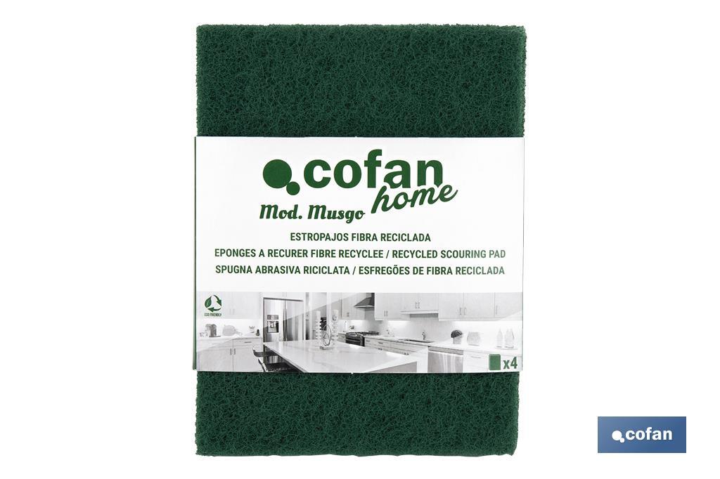 PACK DE 4 ESTROPAJOS  VERDES 100% FIBRA venta unitaria