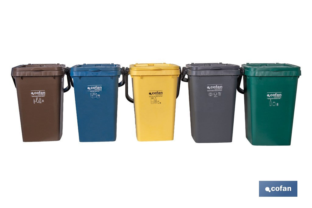 CONTENEDOR AZUL PARA PAPEL-CARTON 25L.