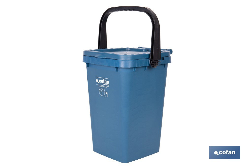 CONTENEDOR AZUL PARA PAPEL-CARTON 25L.