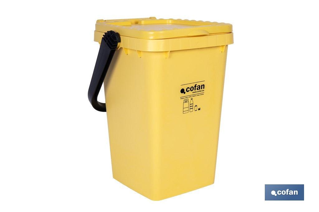 CONTENEDOR AMARILLO PARA PLASTICOS-LATAS, 25L.