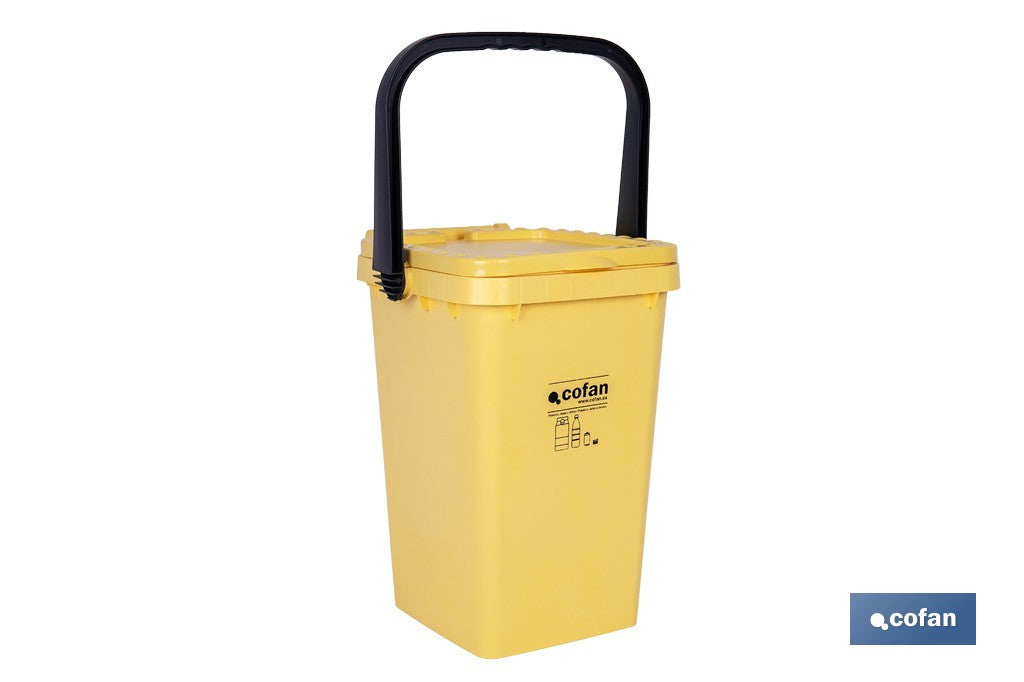 CONTENEDOR AMARILLO PARA PLASTICOS-LATAS, 25L.