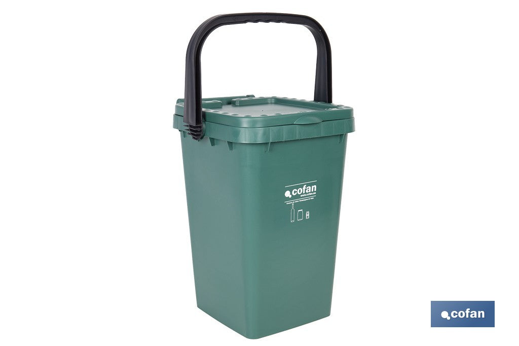 CONTENEDOR VERDE PARA VIDRIO  25L.