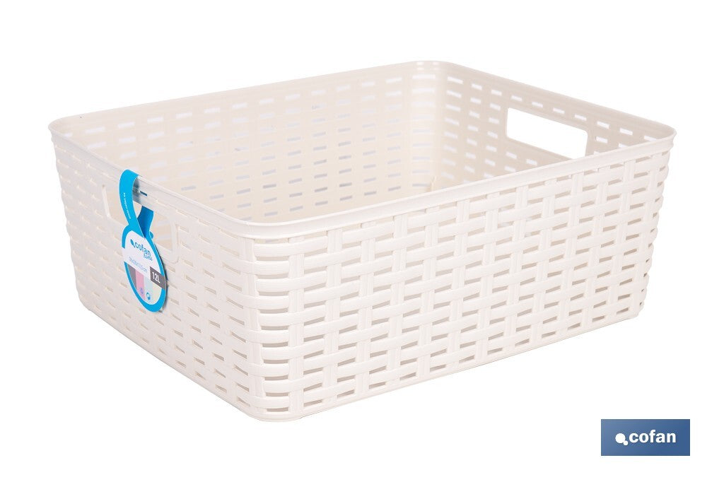 CESTA  MULTIUSOS 12L 36X28X13.5 cm BEIGE