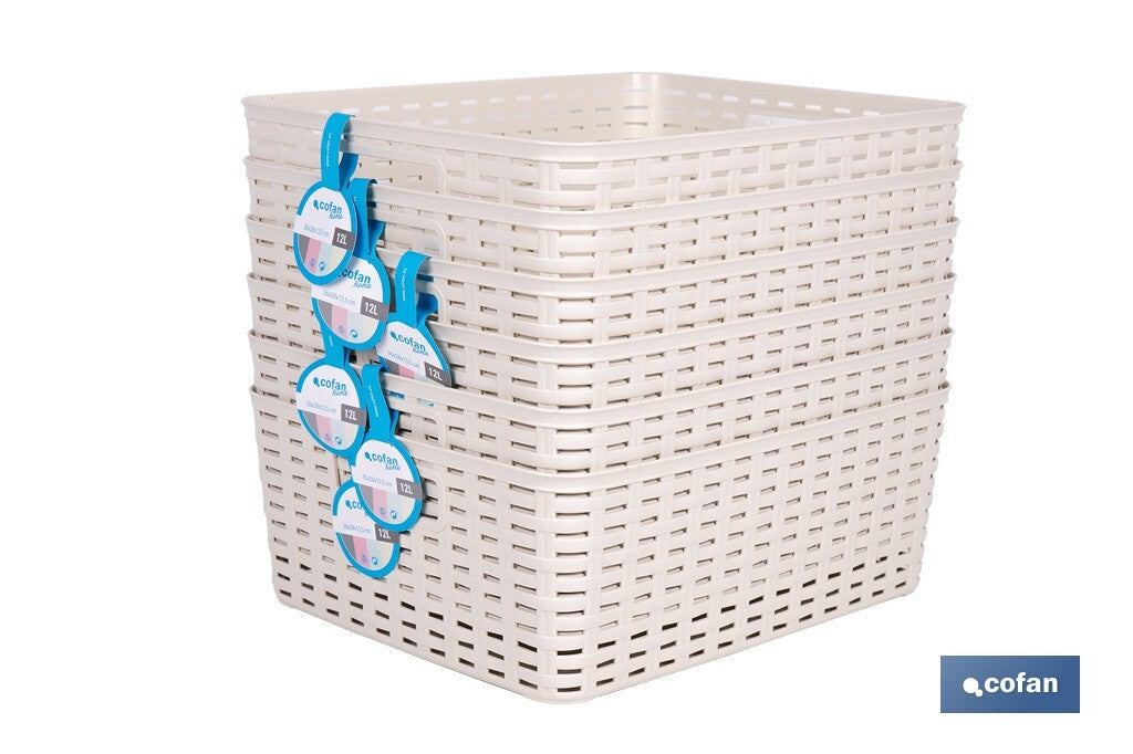 CESTA  MULTIUSOS 12L 36X28X13.5 cm BEIGE