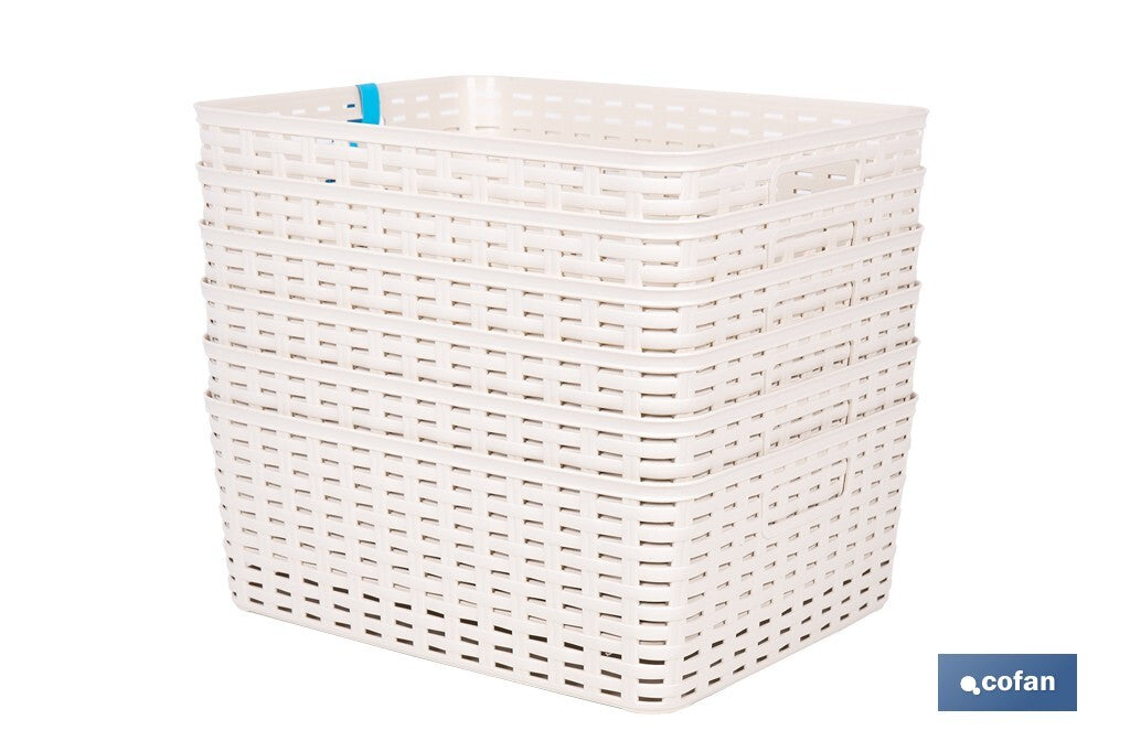 CESTA  MULTIUSOS 12L 36X28X13.5 cm BEIGE