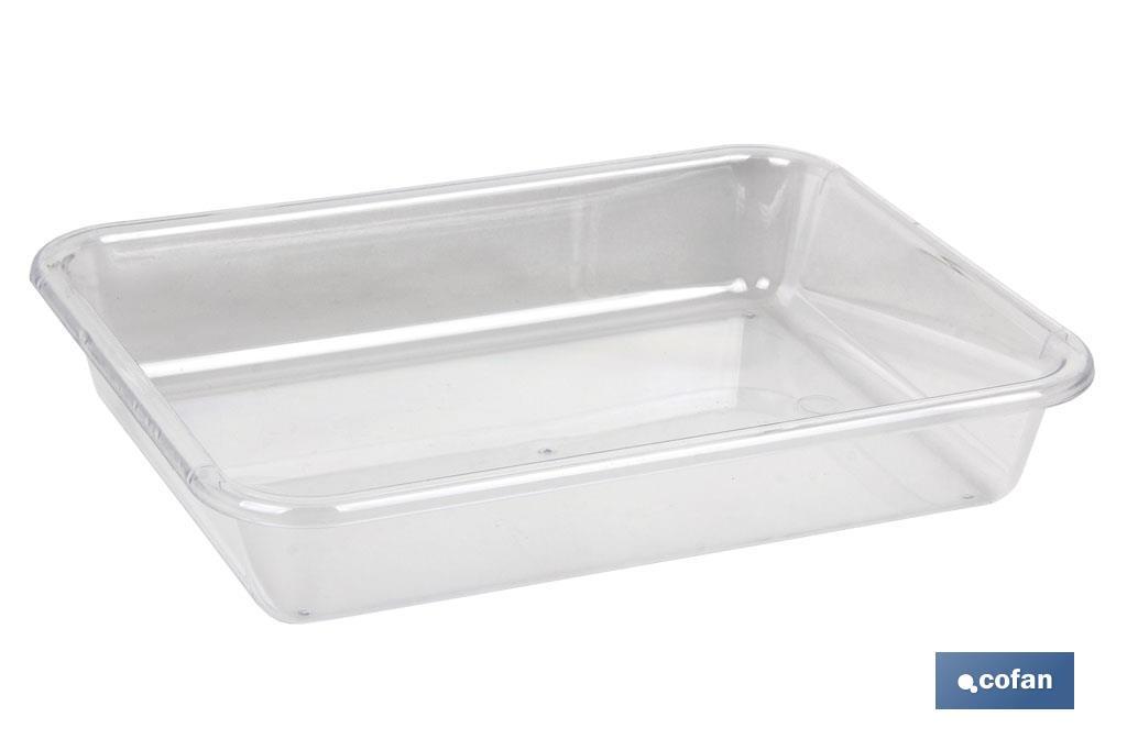 BANDEJA 31.5X23.5X6.5cm MULTIUSOS  TRANSPARENTE venta unitaria
