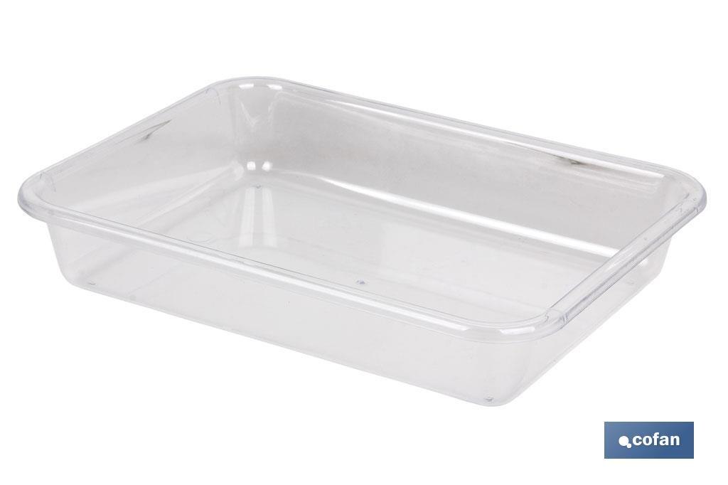 BANDEJA 31.5X23.5X6.5cm MULTIUSOS  TRANSPARENTE venta unitaria