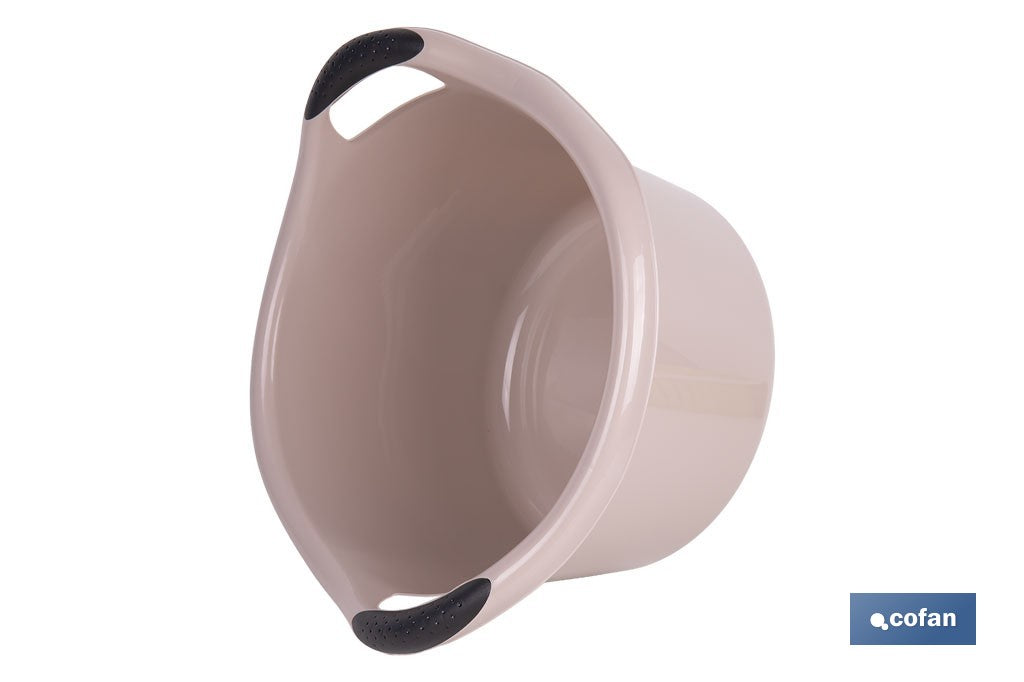 BARREÑO REDONDO  ASAS 15L BEIGE OSCURO  42X39.5X25cm