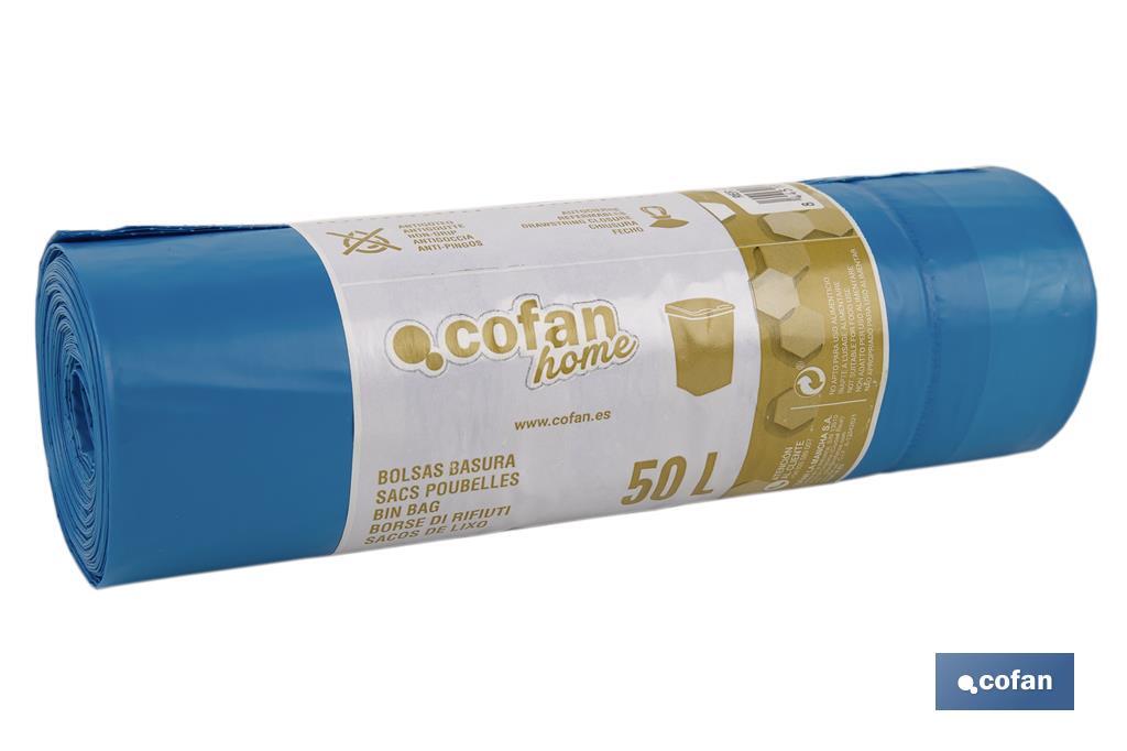 BOLSA DE BASURA  AUTOCIERRE PERFUMADA  70 x70 CM G.120 COLOR AZUL10 UDS 50l
