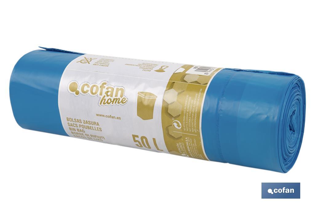 BOLSA DE BASURA  AUTOCIERRE PERFUMADA  70 x70 CM G.120 COLOR AZUL10 UDS 50l