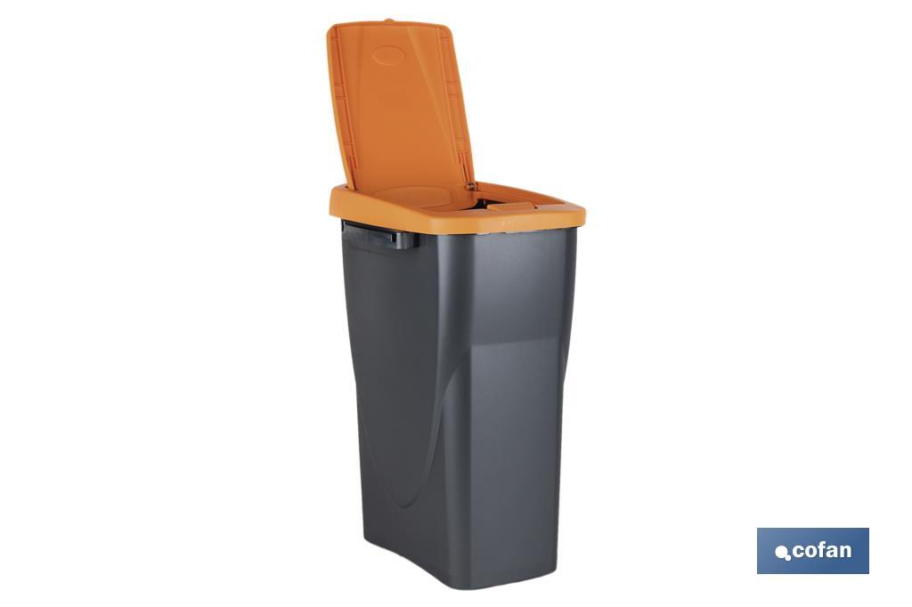 CUBO DE BASURA PARA RECICLAR 15 LITROS  COLOR NARANJA 20 X 31 X 42 CM