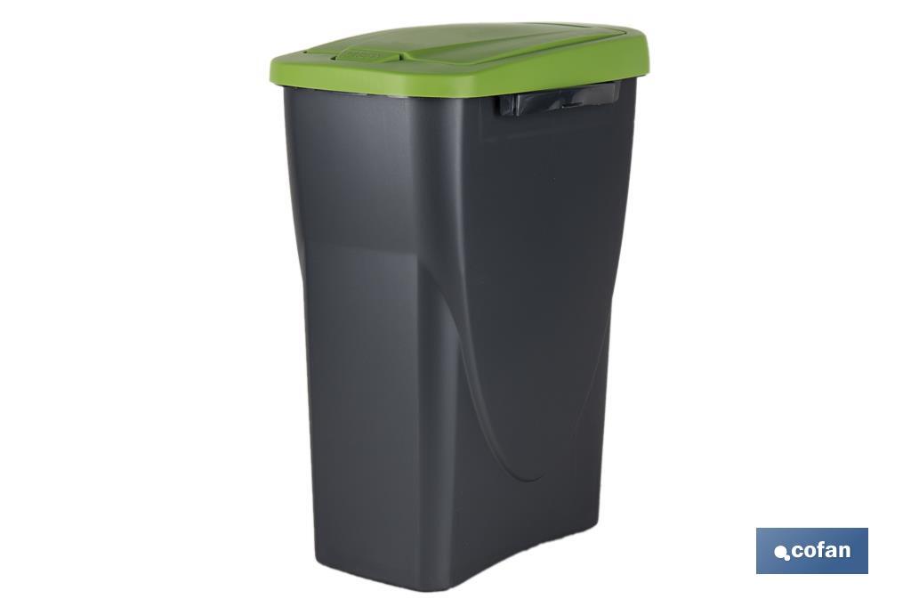 CUBO DE BASURA PARA RECICLAR 15 LITROS  COLOR VERDE 20 X 31 X 42 CM