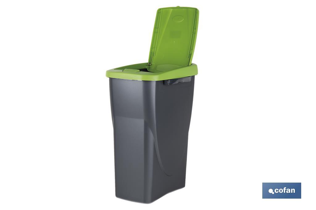 CUBO DE BASURA PARA RECICLAR 15 LITROS  COLOR VERDE 20 X 31 X 42 CM