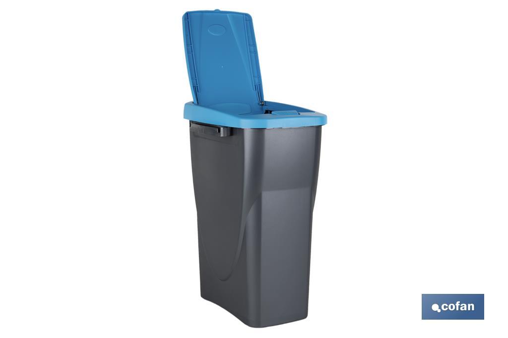 CUBO DE BASURA PARA RECICLAR 15 LITROS  COLOR AZUL 20 X 31  X 42 CM