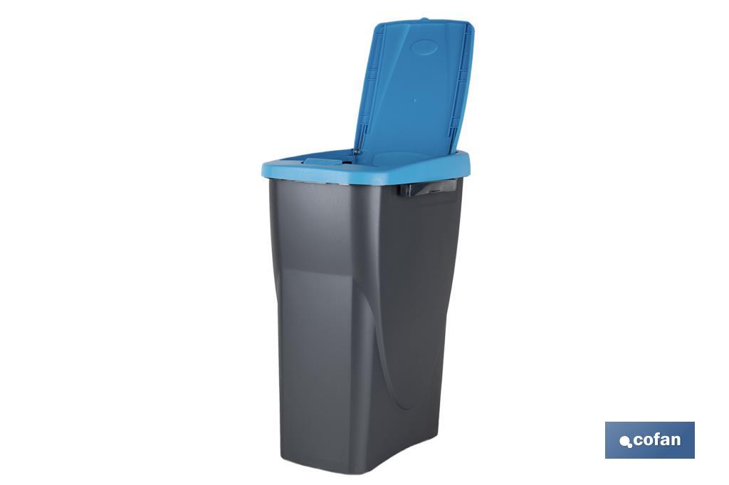 CUBO DE BASURA PARA RECICLAR 15 LITROS  COLOR AZUL 20 X 31  X 42 CM