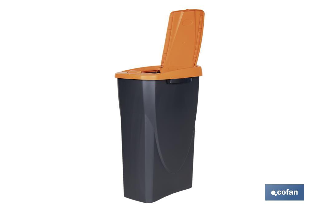 CUBO DE BASURA PARA RECICLAR 25 LITROS  COLOR NARANJA 21.5 X 36 X 51 CM