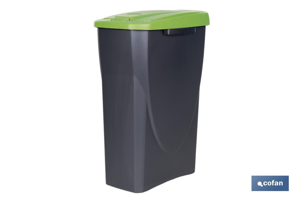 CUBO DE BASURA PARA RECICLAR 25 LITROS  COLOR VERDE 21.5 X 36 X 51 CM