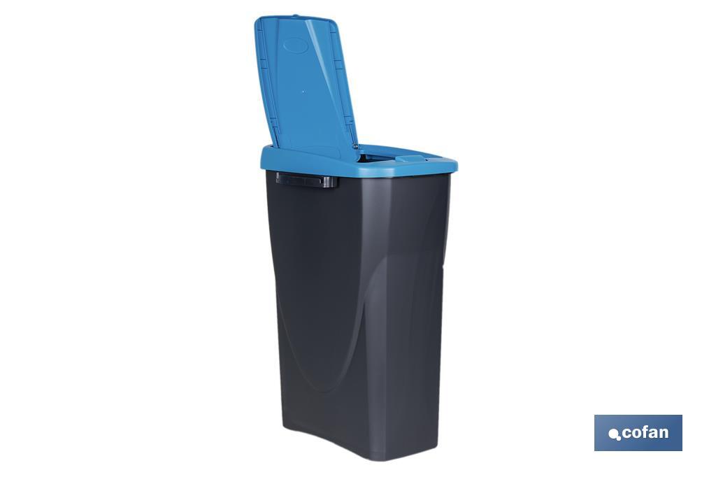 CUBO DE BASURA PARA RECICLAR 25 LITROS  COLOR AZUL 21.5 X 36 X 51 CM